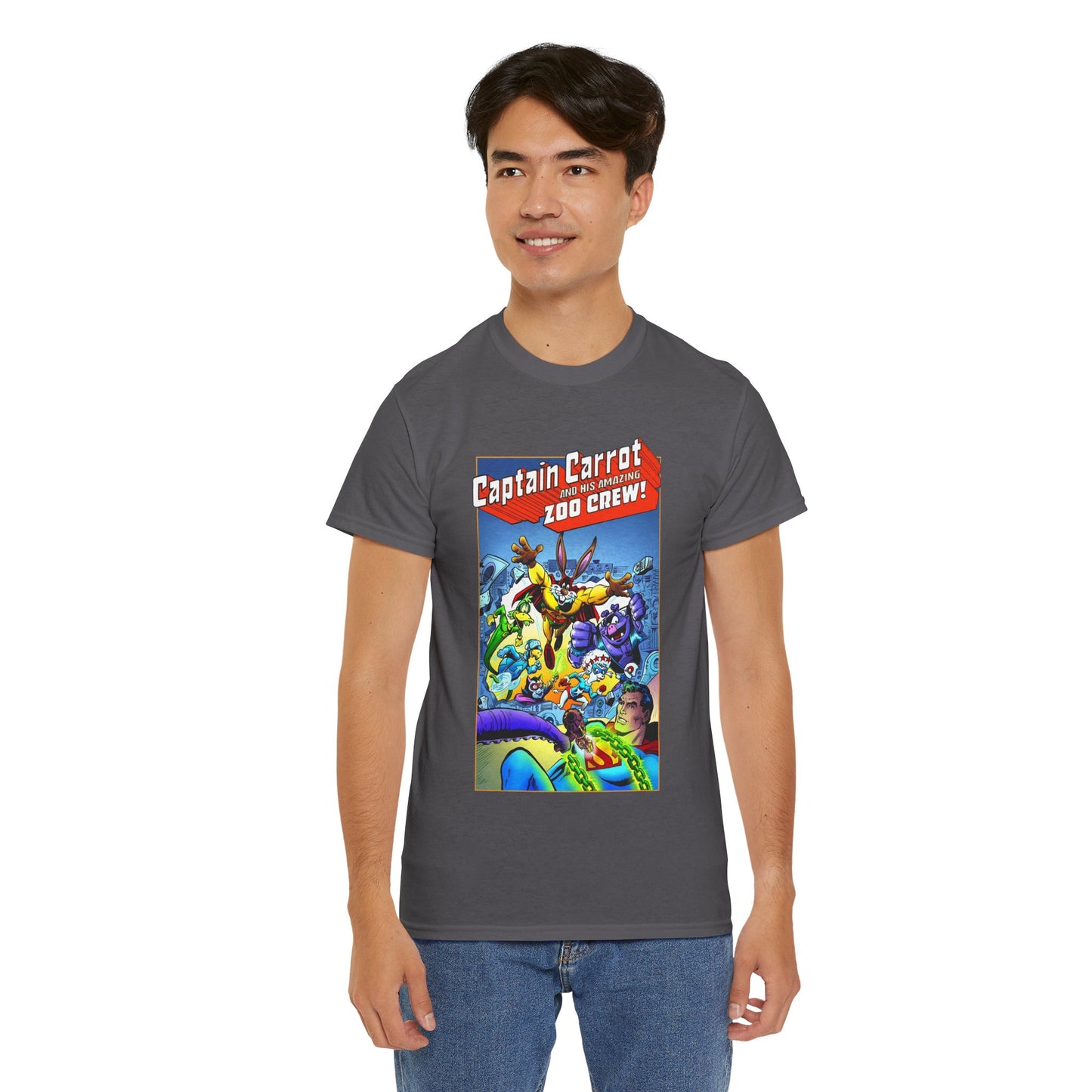 Captain Carrot & Zoo Crew T-Shirt - DC Comics Bronze Age Funny Animals, Superman Guest Star - 1980s