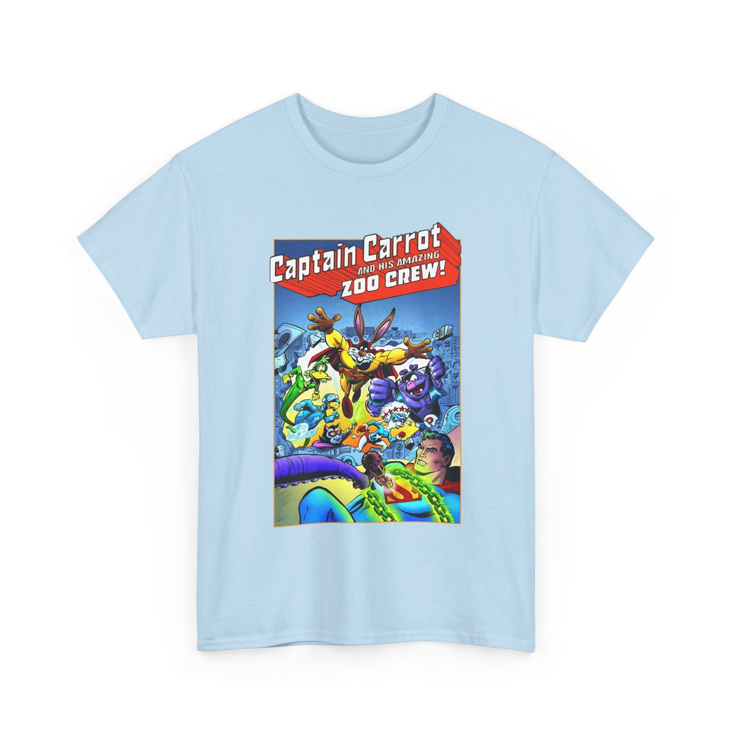 Captain Carrot & Zoo Crew T-Shirt - DC Comics Bronze Age Funny Animals, Superman Guest Star - 1980s
