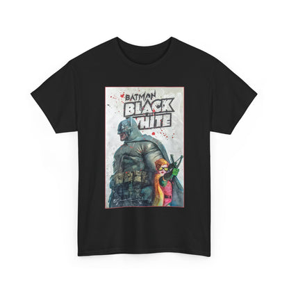 Batman: Black & White T-Shirt - Bill Sienkiewicz Art - Dark Knight Returns - Batman & Robin (Carrie Kelley) - DC Comics
