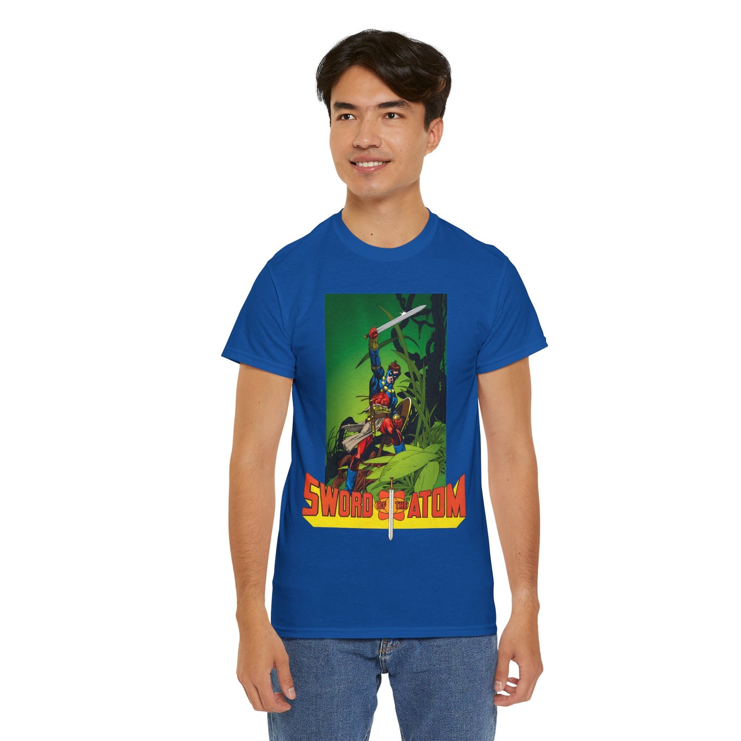 Sword of the Atom T-Shirt - Gil Kane Art - Ray Palmer in Morlaidh - Popular DC Comic Story from the 1980s