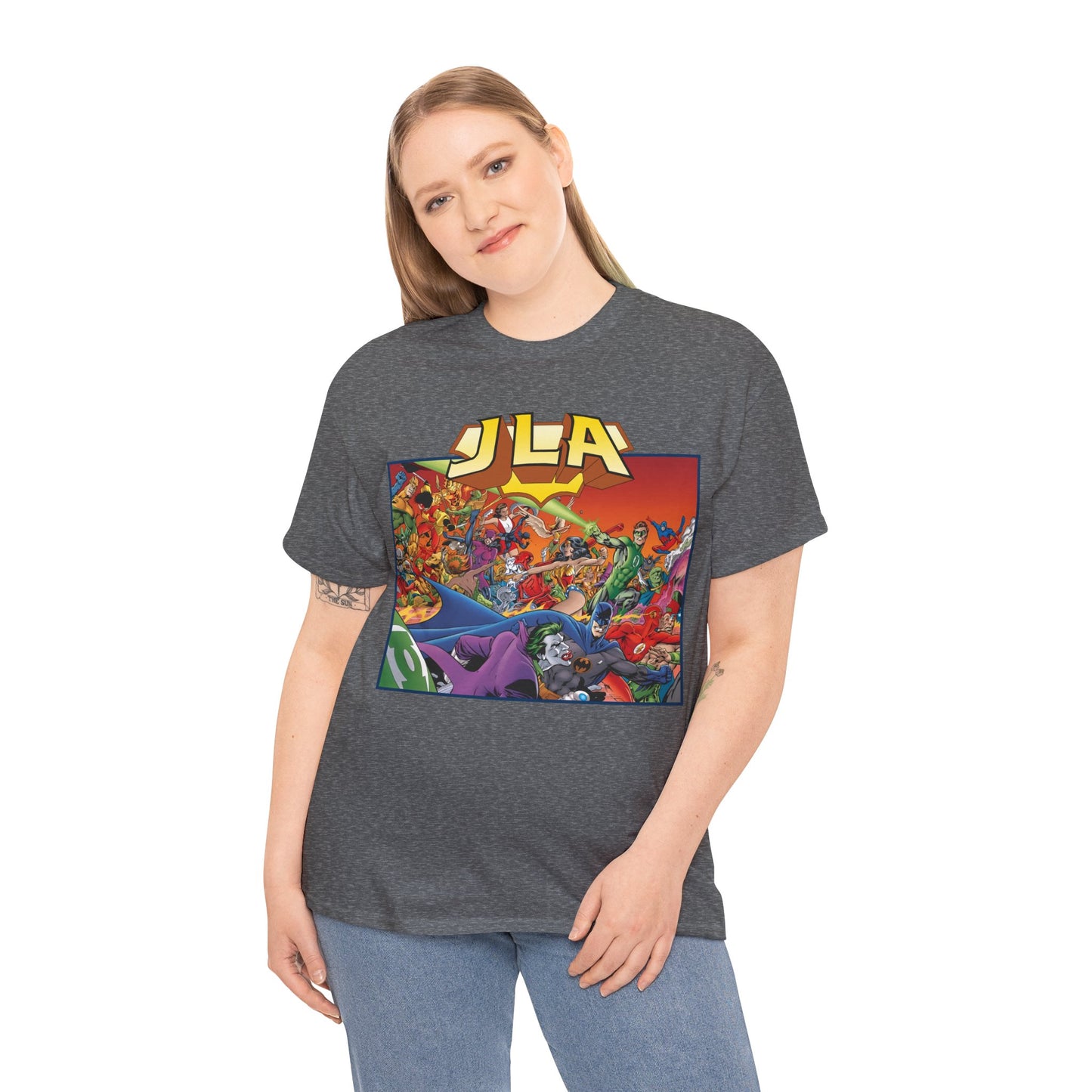 JLA: The Nail T-Shirt - Alan Davis Art - Green Lantern, Batman, Wonder Woman, Flash - DC Comics