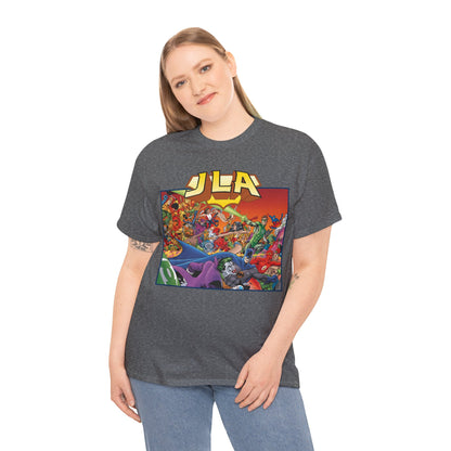 JLA: The Nail T-Shirt - Alan Davis Art - Green Lantern, Batman, Wonder Woman, Flash - DC Comics
