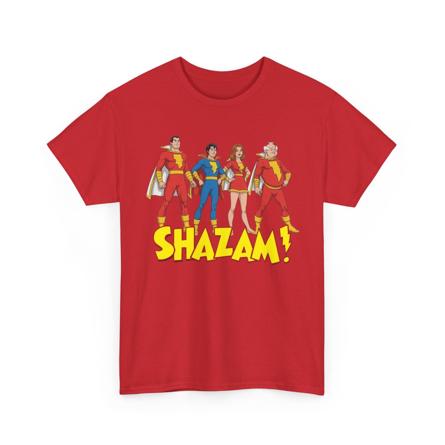 Shazam T-Shirt - Marvel Family Filmation Art - Mary Marvel, Captain Marvel Jr, Uncle Dudley - DC Comics