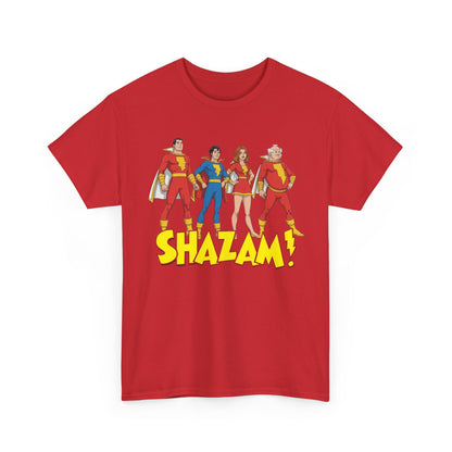 Shazam T-Shirt - Marvel Family Filmation Art - Mary Marvel, Captain Marvel Jr, Uncle Dudley - DC Comics