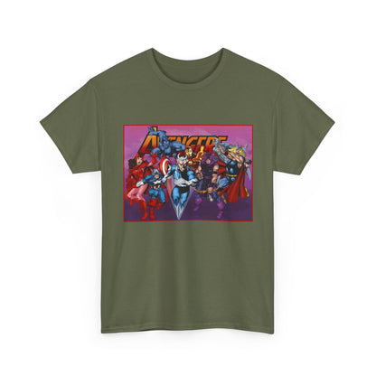 Avengers T-Shirt - John Byrne Art - Captain America, Quicksilver, Scarlet Witch, Beast, Iron Man, Thor, Hawkeye - Marvel Comics