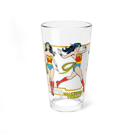 Wonder Woman Pint Glass, 16oz - DC Comics Style Guide - Jose Luis Garcia-Lopez Art - Diana Prince, Amazon Warrior