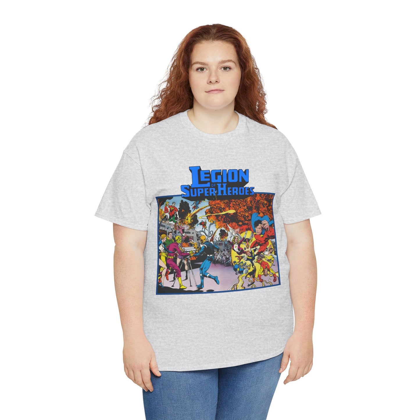 Legion of Super-Heroes T-Shirt - Steve Lightle Art - Mon-El, Saturn Girl, Brainiac 5, Sun Boy, Lightning Lad, Dawnstar, Timber Wolf - LOSH - DC Comics