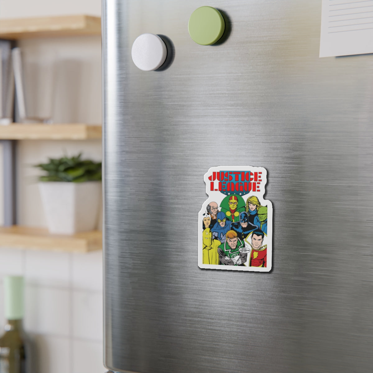 Justice League International Die-Cut Magnet - Kevin Maguire Art - Batman, Mister Miracle, Guy Gardner, Blue Beetle, Black Canary - DC Comics - 3", 4", 5", 6"