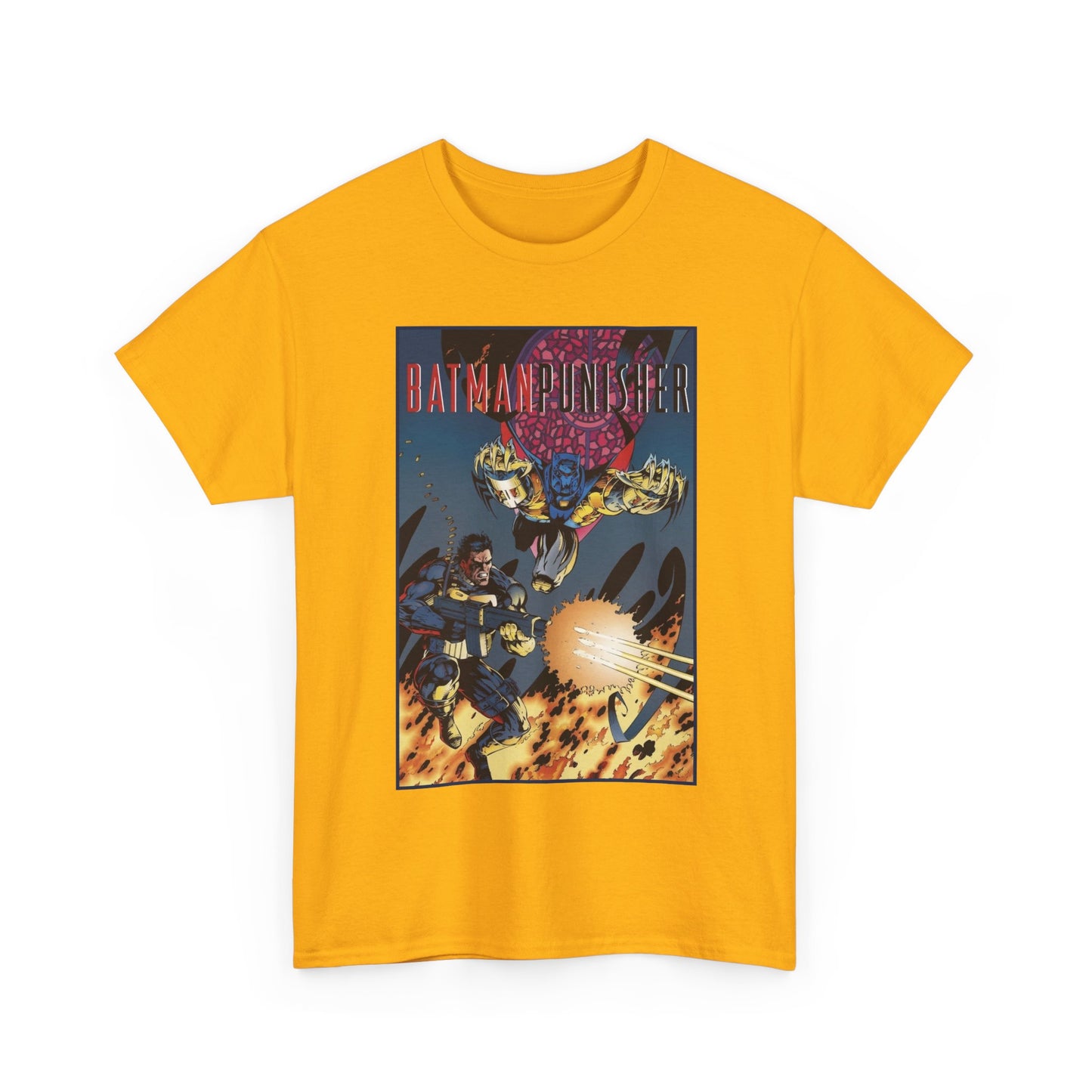 Batman/Punisher T-Shirt - Barry Kitson Art - Lake of Fire, AzBats - DC Comics/Marvel Comics