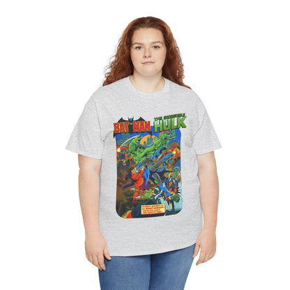 Batman & Incredible Hulk T-Shirt - DC/Marvel Comics 1970s Team-Up - Two-Face & Leader - Retro Art