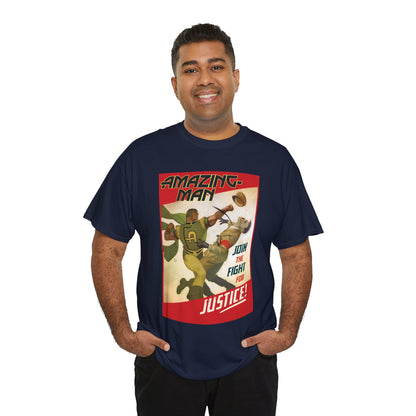 Amazing Man T-Shirt - All-Star Squadron - Join the Fight for Justice - DC Comics