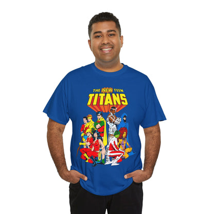 New Teen Titans T-Shirt - George Perez Art - Robin, Wonder Girl, Starfire, Raven, Cyborg, Speedy, Aqualad - DC Comics