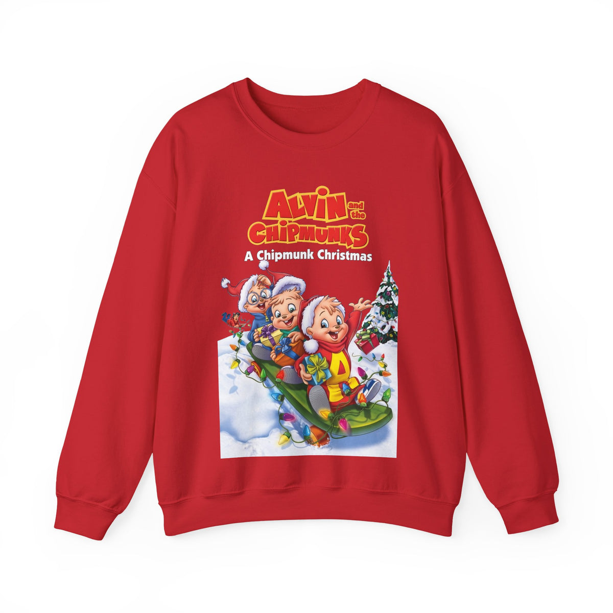Alvin & the Chipmunks Christmas Special Heavy Blend Crewneck Sweatshirt - Alvin, Simon, Theodore Festive Holiday Cartoon