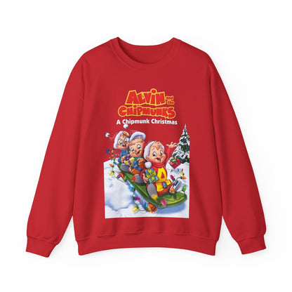Alvin & the Chipmunks Christmas Special Heavy Blend Crewneck Sweatshirt - Alvin, Simon, Theodore Festive Holiday Cartoon
