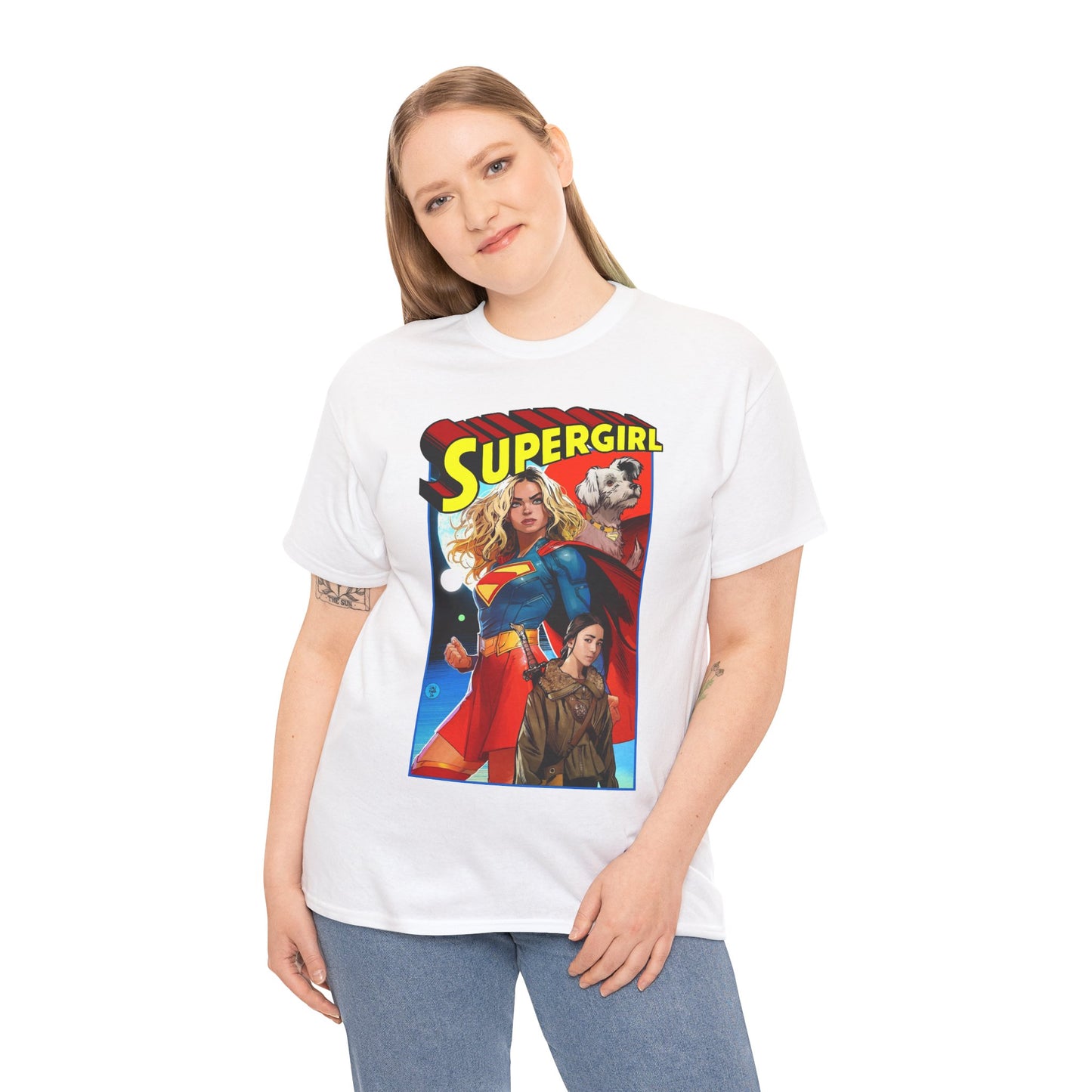 Supergirl & Krypto T-Shirt - Dan Mora Art - Upcoming 2026 Movie with Milly Alcock - DC Comics
