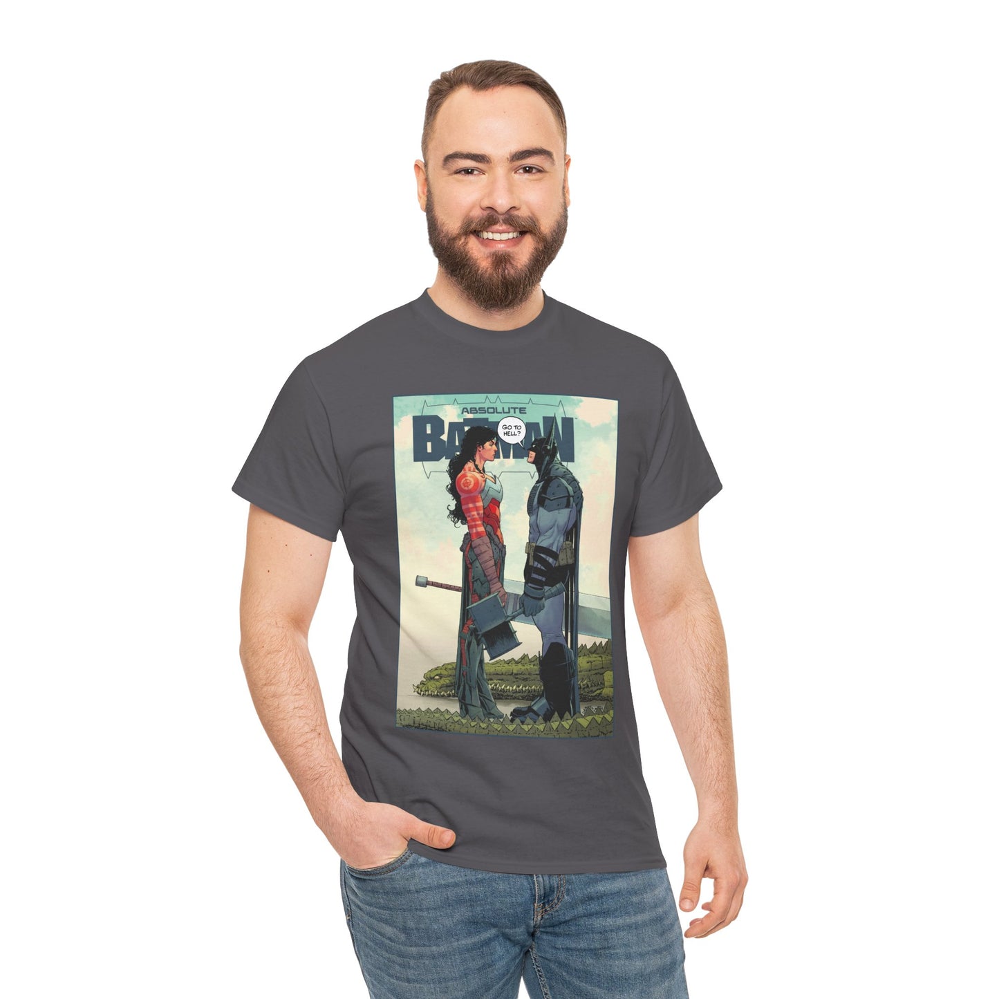 Absolute Batman & Absolute Wonder Woman T-Shirt - Nick Dragotta Art - Go to Hell? - DC Comics