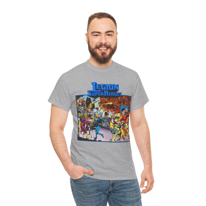 Legion of Super-Heroes T-Shirt - Steve Lightle Art - Mon-El, Saturn Girl, Brainiac 5, Sun Boy, Lightning Lad, Dawnstar, Timber Wolf - LOSH - DC Comics