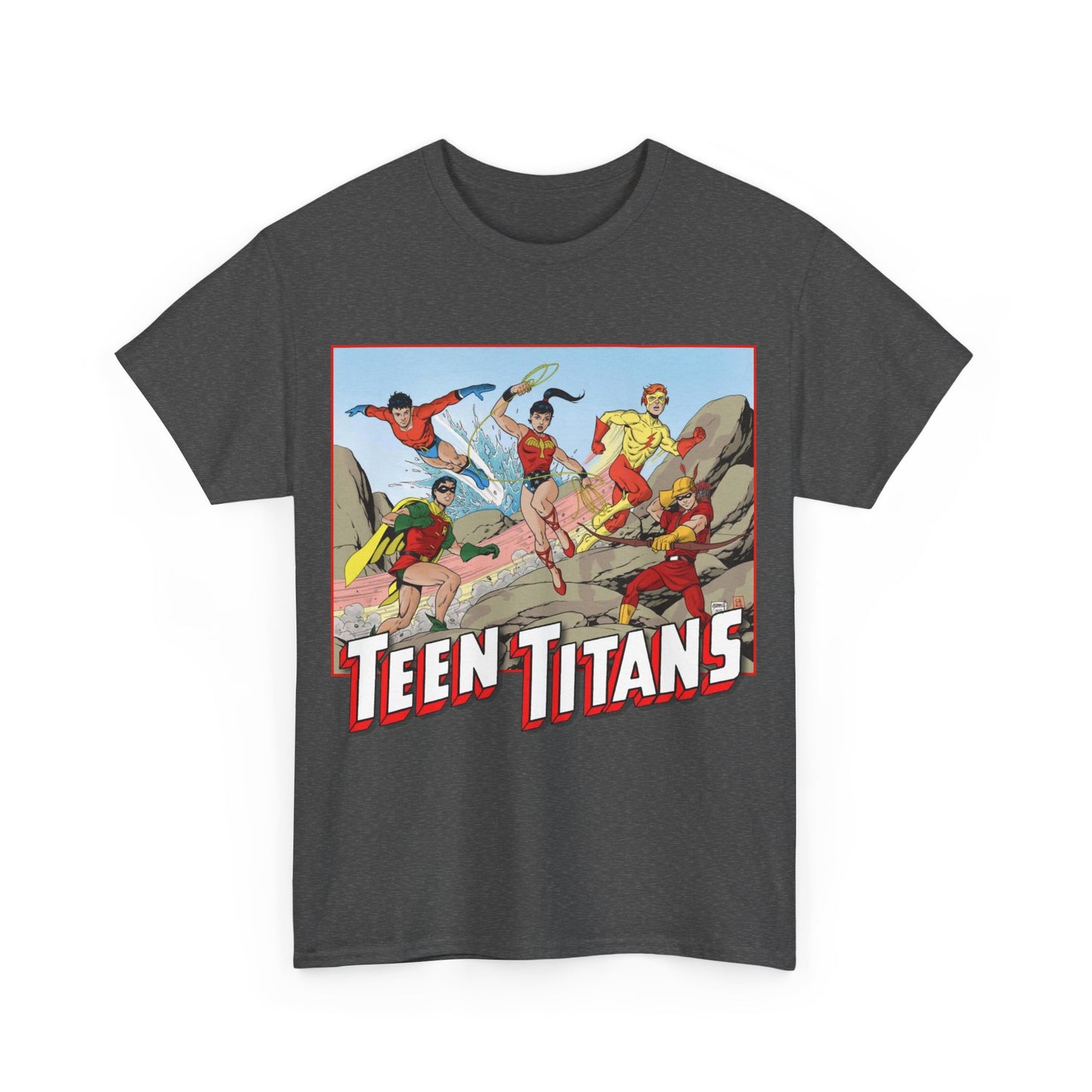 Teen Titans T-Shirt - Tom Grummett Art - Robin, Wonder Girl, Kid Flash, Speedy, Aqualad - DC Comics