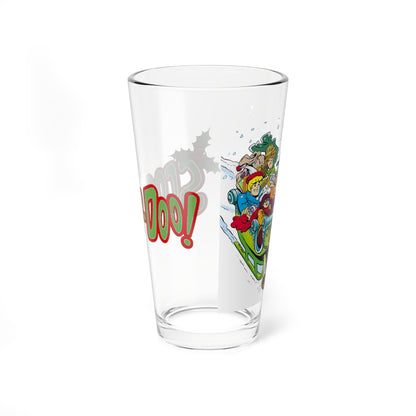 Scooby Doo Christmas Pint Glass, 16oz - Mystery Inc - Hanna-Barbera Cartoon - Festive Holiday Barware