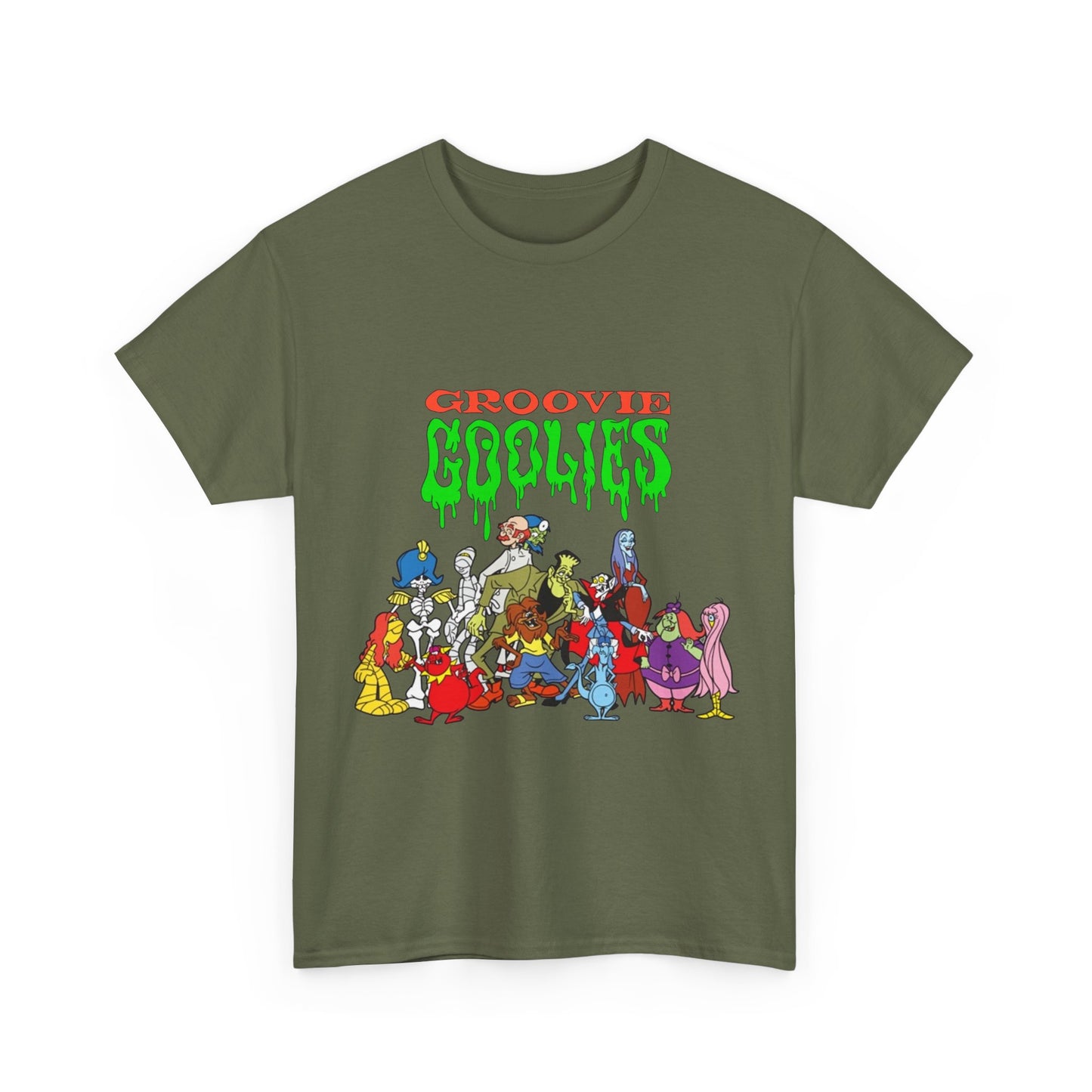 Groovie Goolies T-Shirt - The Monster Trio (Drac, Frankie, Wolfie) - Hagatha, Bella La Ghostly, Boneapart, Mummy - Horrible Hall on Horrible Drive - Filmation Cartoon