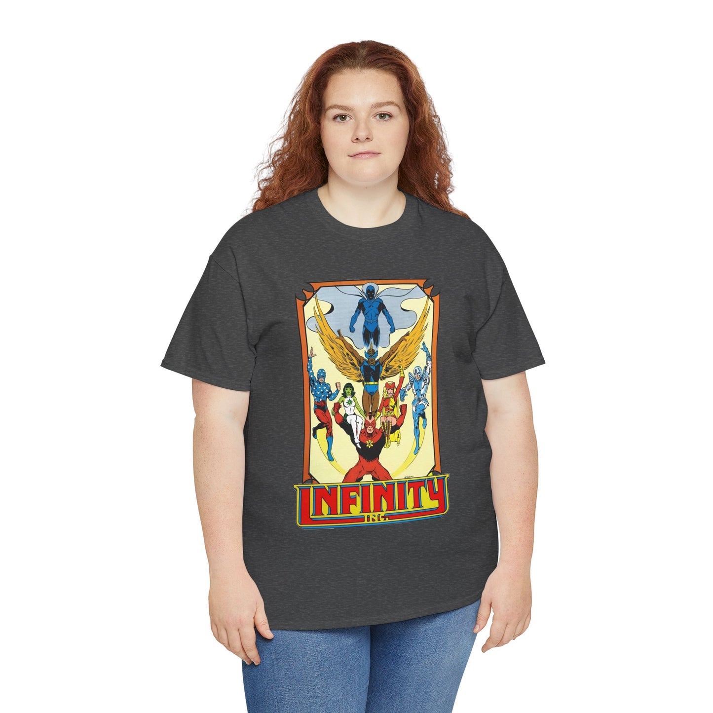 Infinity Inc Shirt - Todd McFarlane Art - Jade, Obsidian, Fury, Northwind, Nuklon, Silver Scarab, Star-Spangled Kid - JSA Successors - DC Comics