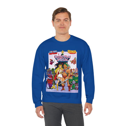 He-Man & She-Ra Christmas Special Heavy Blend Crewneck Sweatshirt - Masters of the Universe, Princess of Power Filmation Festive Holiday Cartoon