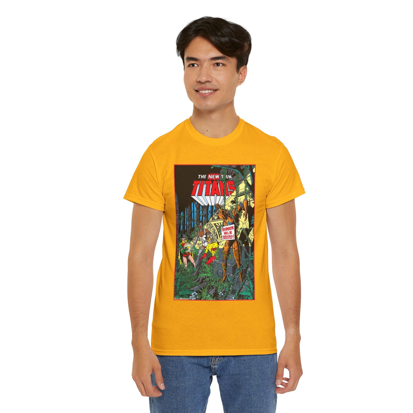 New Teen Titans T-Shirt - George Perez Art - Robin, Cyborg, Kid Flash, Robotman - DC Comics