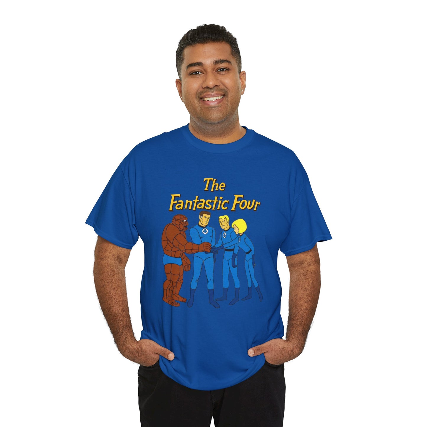 Fantastic Four T-Shirt - Hanna-Barbera 1960s Cartoon - Human Torch, The Thing, Invisible Woman - Marvel Comics