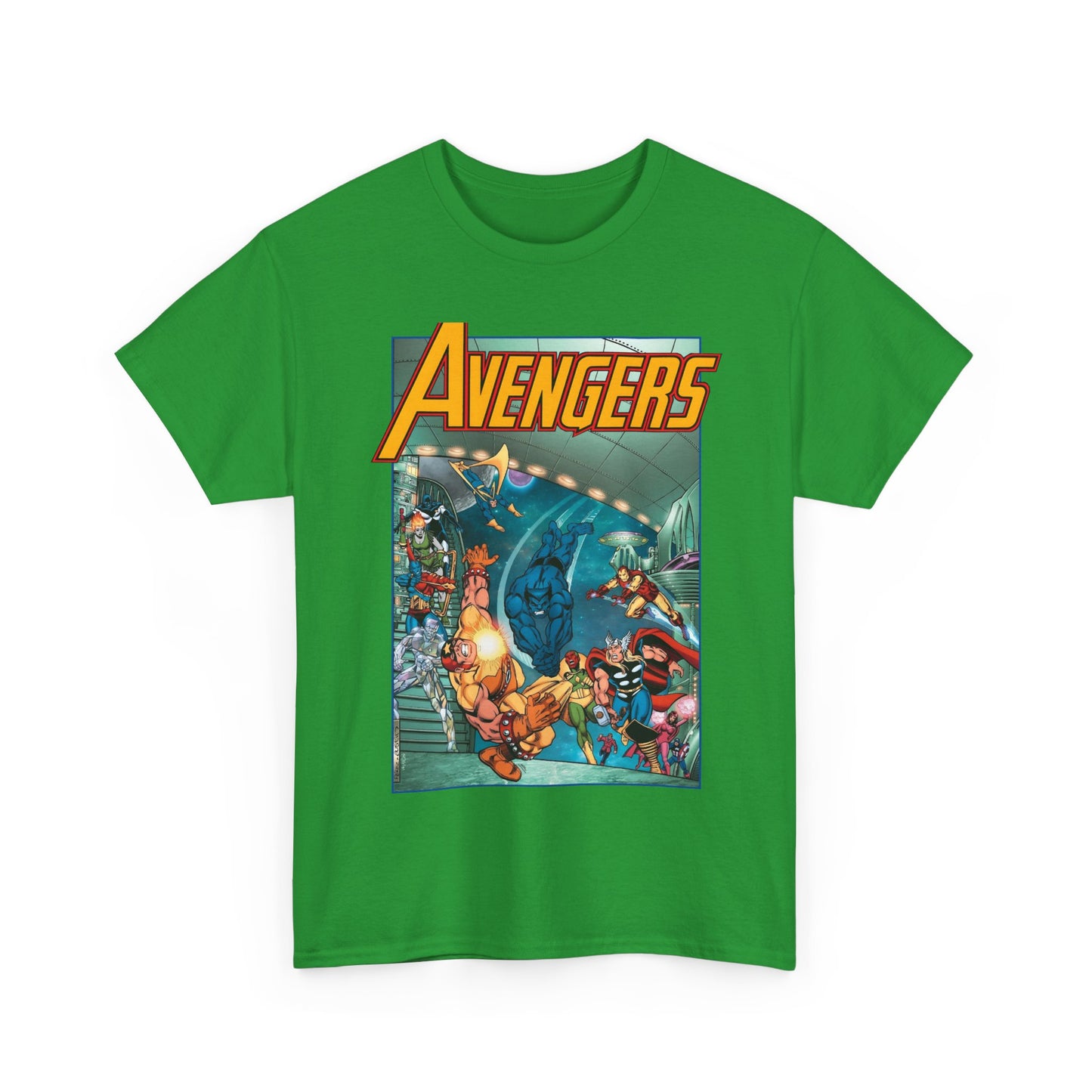 Avengers Vs Guardians of the Galaxy T-Shirt - George Perez Art - Tomorrow's Avengers - Thor, Captain America, Iron Man, Scarlet Witch, Vision, Wonder Man - Marvel Comics