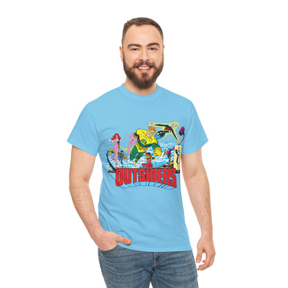 Outsiders T-Shirt - Amazing Jim Aparo Art - Black Lightning, Geo-Force, Katana, Metamorpho, Looker, Halo - DC Comics