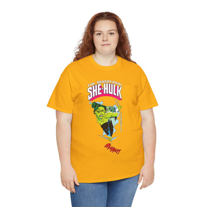 Sensational She-Hulk T-Shirt - John Byrne Art - Marvel Comics - Jennifer Walters - Ripping Through the Shirt - Fourth Wall