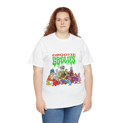 Groovie Goolies T-Shirt - The Monster Trio (Drac, Frankie, Wolfie) - Hagatha, Bella La Ghostly, Boneapart, Mummy - Horrible Hall on Horrible Drive - Filmation Cartoon