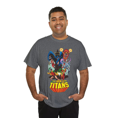 New Teen Titans T-Shirt - George Perez Art - Raven, Cyborg, Robin, Starfire, Wonder Girl, Changeling - DC Comics
