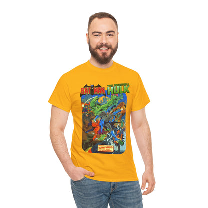 Batman & Incredible Hulk T-Shirt - DC/Marvel Comics 1970s Team-Up - Two-Face & Leader - Retro Art