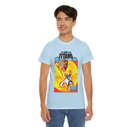 New Teen Titans T-Shirt - George Perez Art - #3 Cover Art - Dr. Light & the Fearsome Five Vs Starfire & the Teen Titans - DC Comics