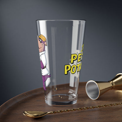 Peter Potamus Pint Glass, 16oz - Hanna-Barbera Cartoon 1960s TV - Ideal Toy Company - Purple Hippopotamus