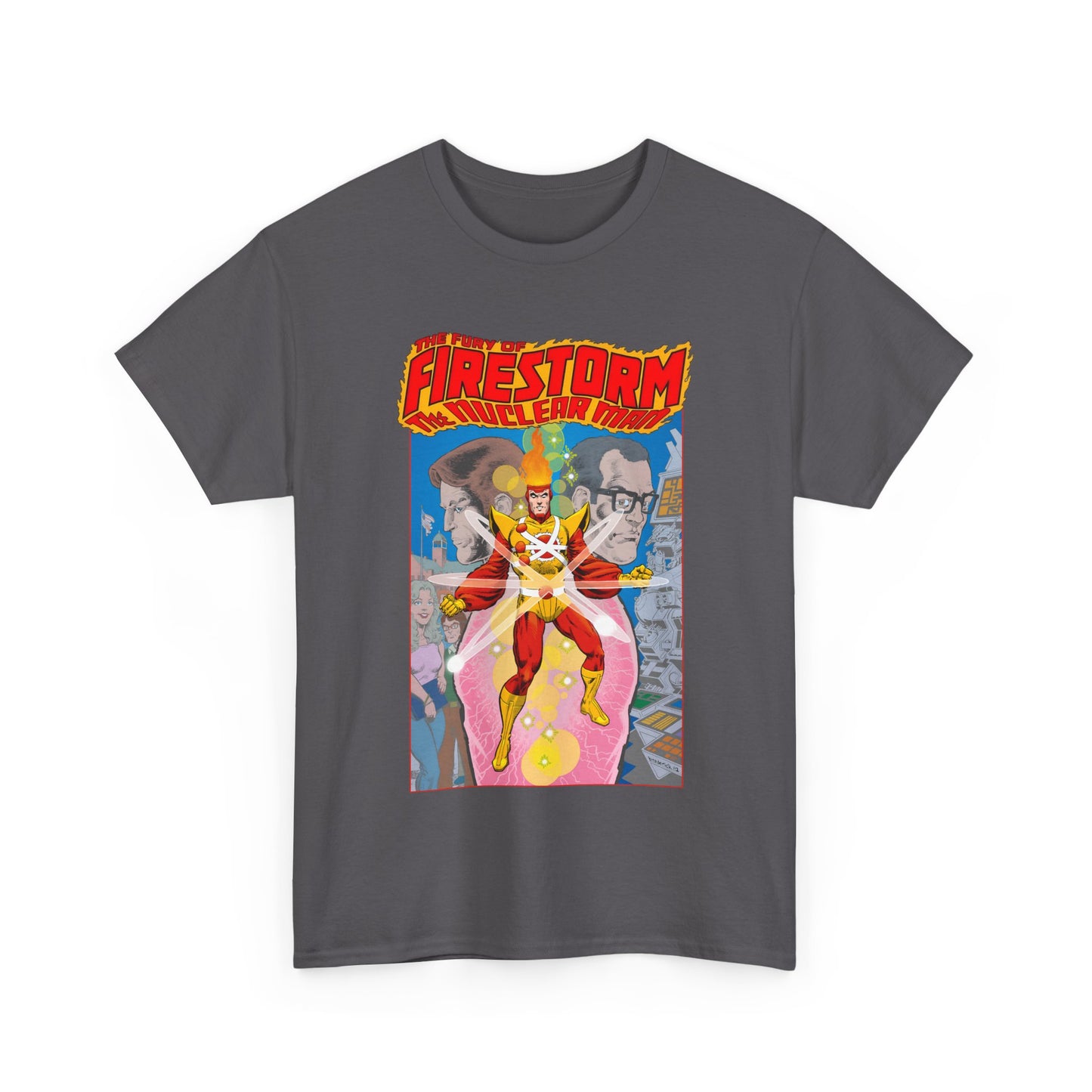 Fury of Firestorm T-Shirt - Pat Broderick Art - The Nuclear Man - Ronnie Raymond, Professor Martin Stein - DC Comics