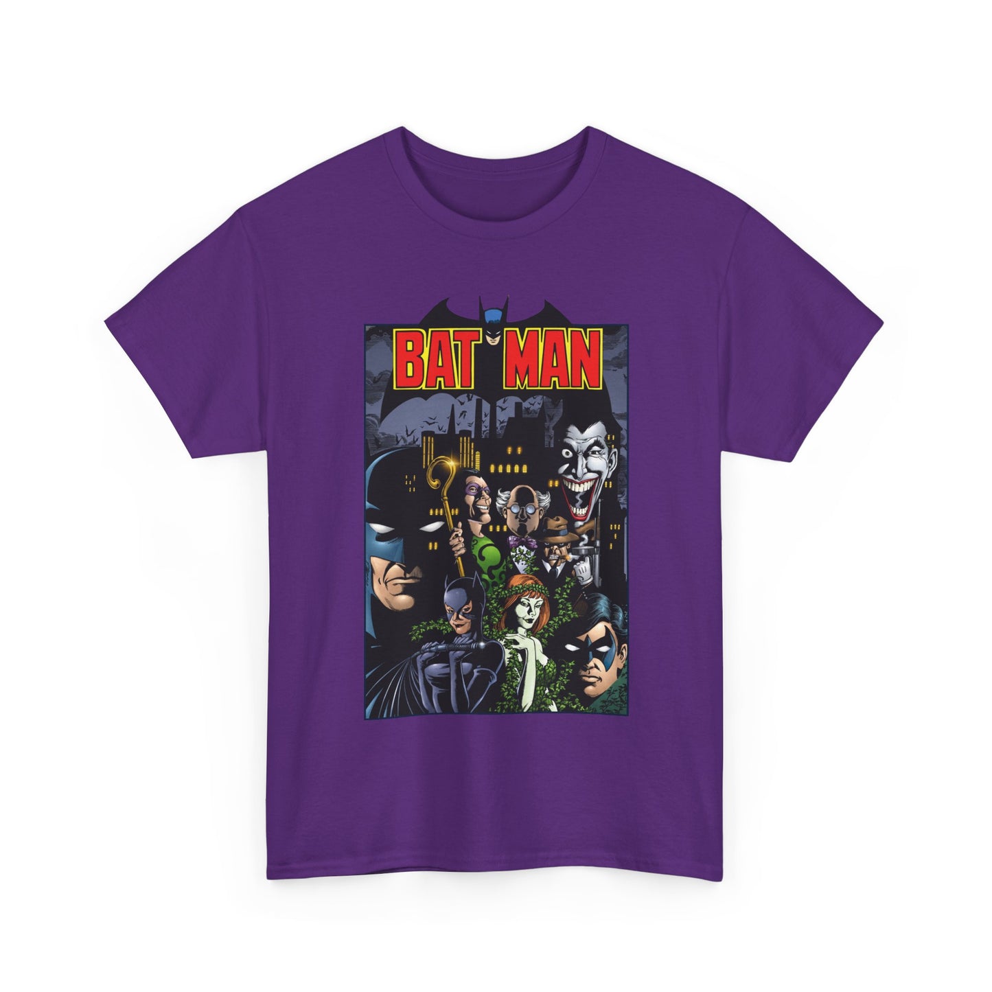 Batman T-Shirt - George Perez Art - Arkham Asylum - Joker, Catwoman, Poison Ivy, Riddler, Nightwing - DC Comics