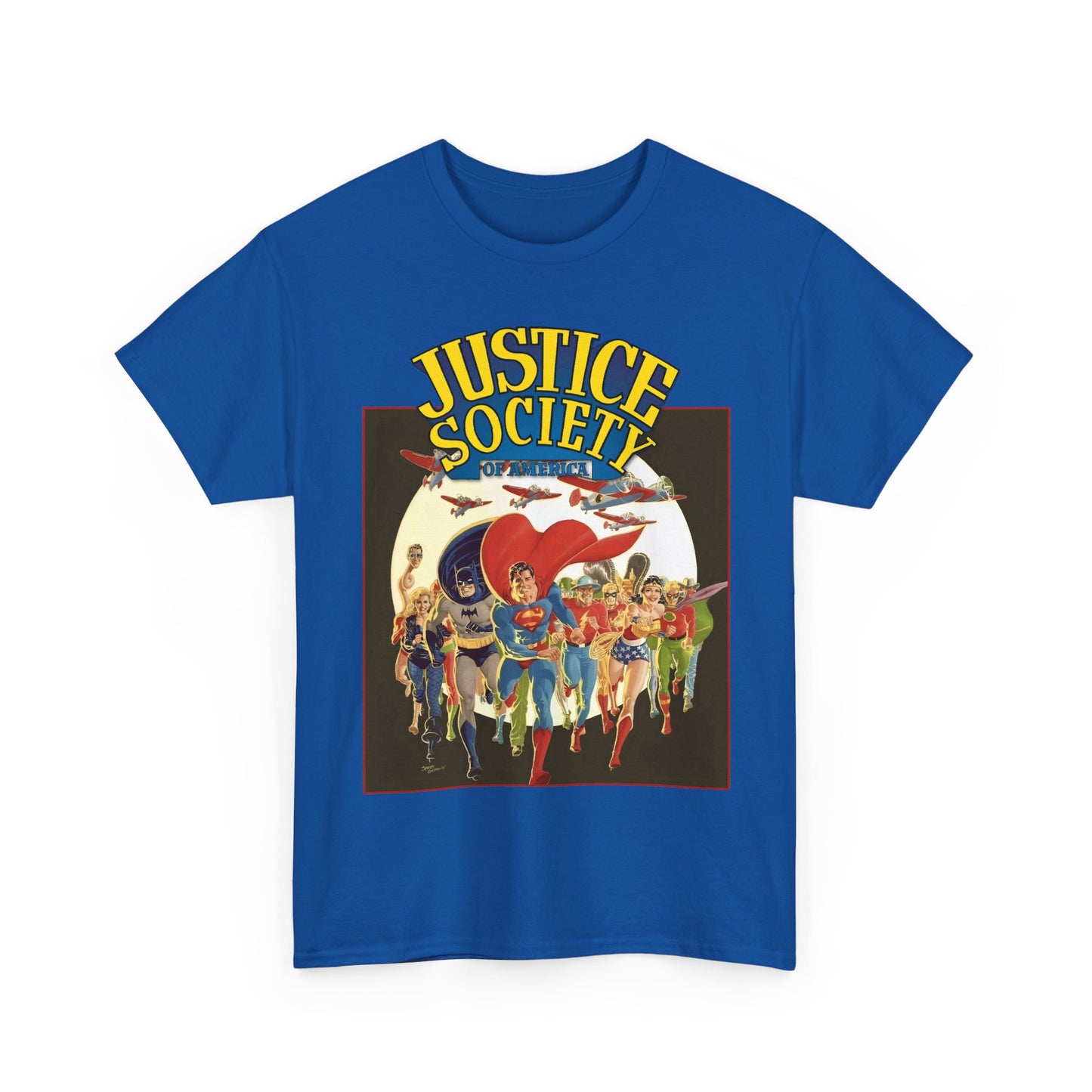 Justice Society of America T-Shirt - Superman, Wonder Woman, Black Canary, Green Lantern, Batman, Plastic Man, Flash - DC Comics