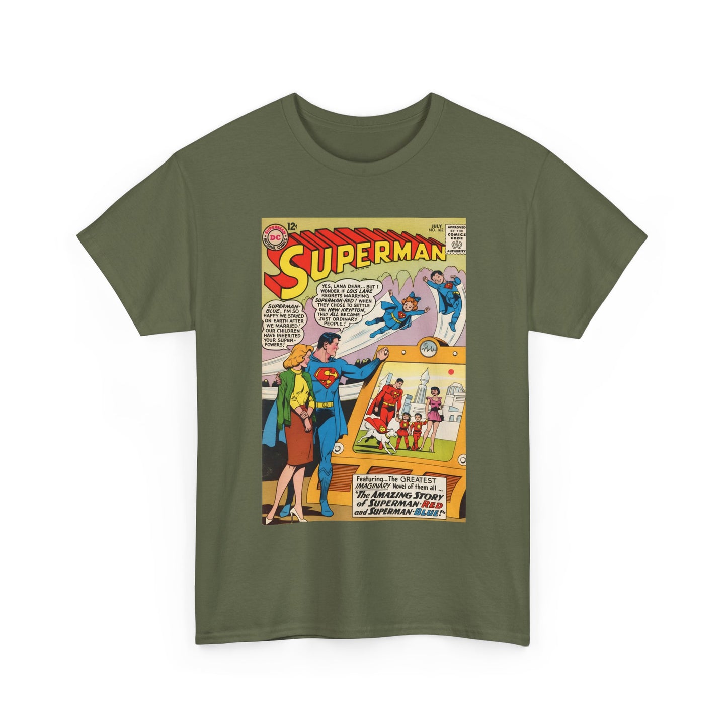 Superman #162 T-Shirt - Superman Blue & Red - Classic Silver Age Imaginary Story - DC Comics