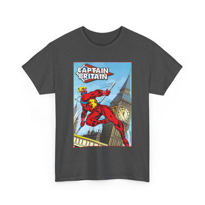 Captain Britain T-Shirt - Ron Wilson Art - Brian Braddock - Marvel UK Series - Chris Claremont Stories - Marvel Comics