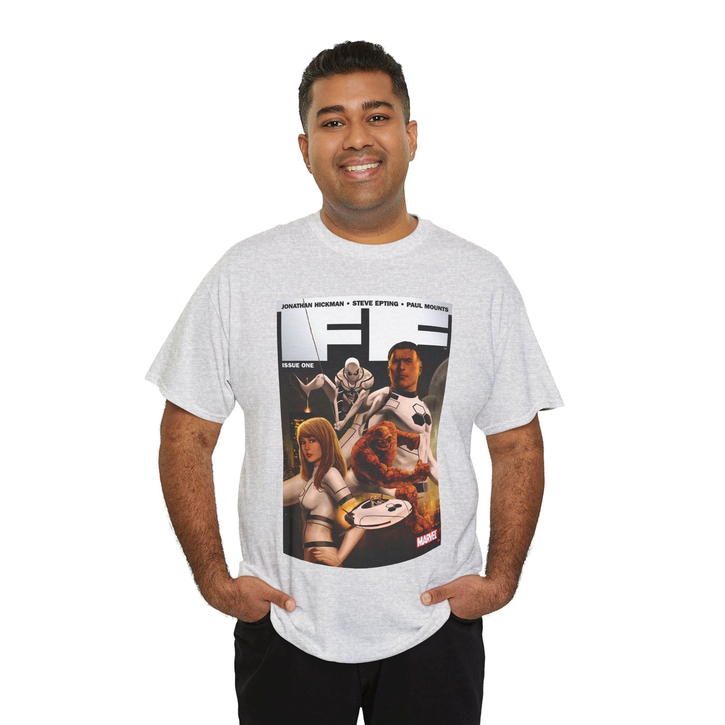 FF #1 T-Shirt - Steve Epting Art - Fantastic Four/Future Foundation - Spider-Man, Mr. Fantastic, Invisible Woman, The Thing - Marvel Comics