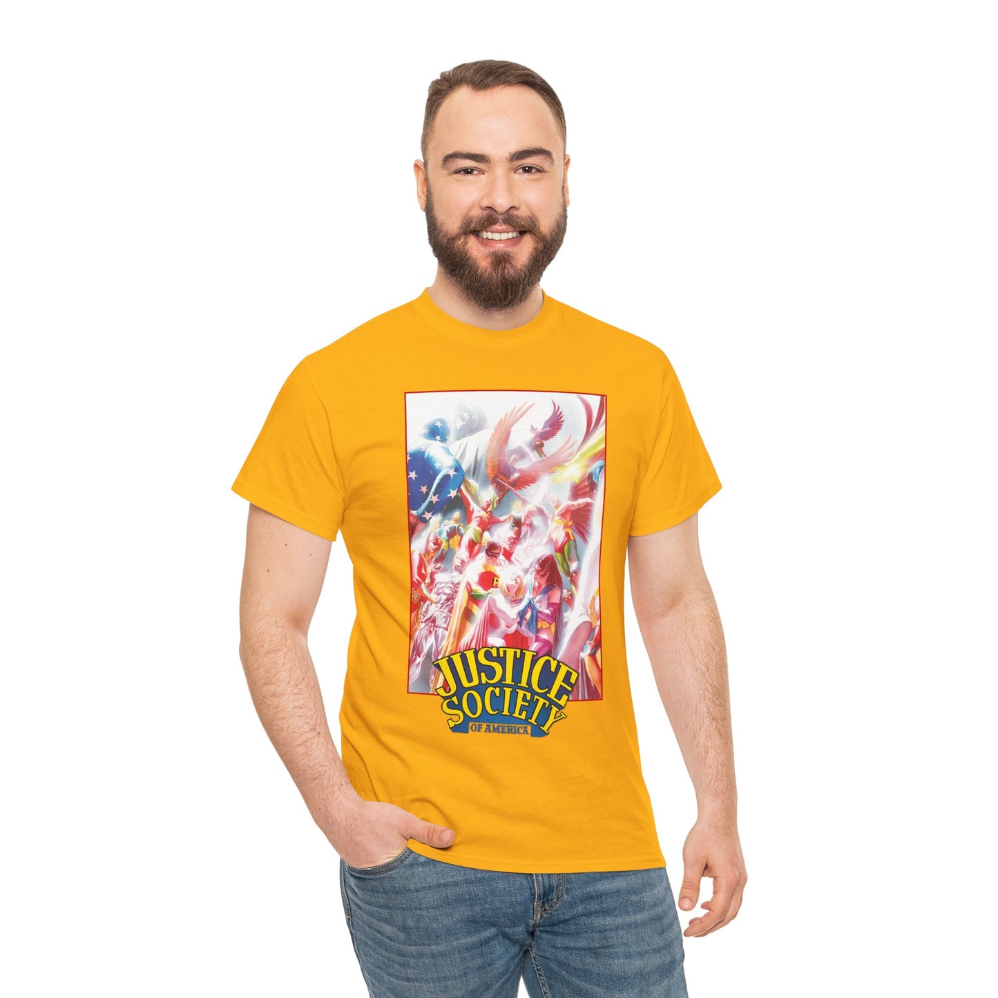 Justice Society of America T-Shirt - Alex Ross Art - JSA - Power Girl, Huntress, Robin, Starman, Hawkman - DC Comics