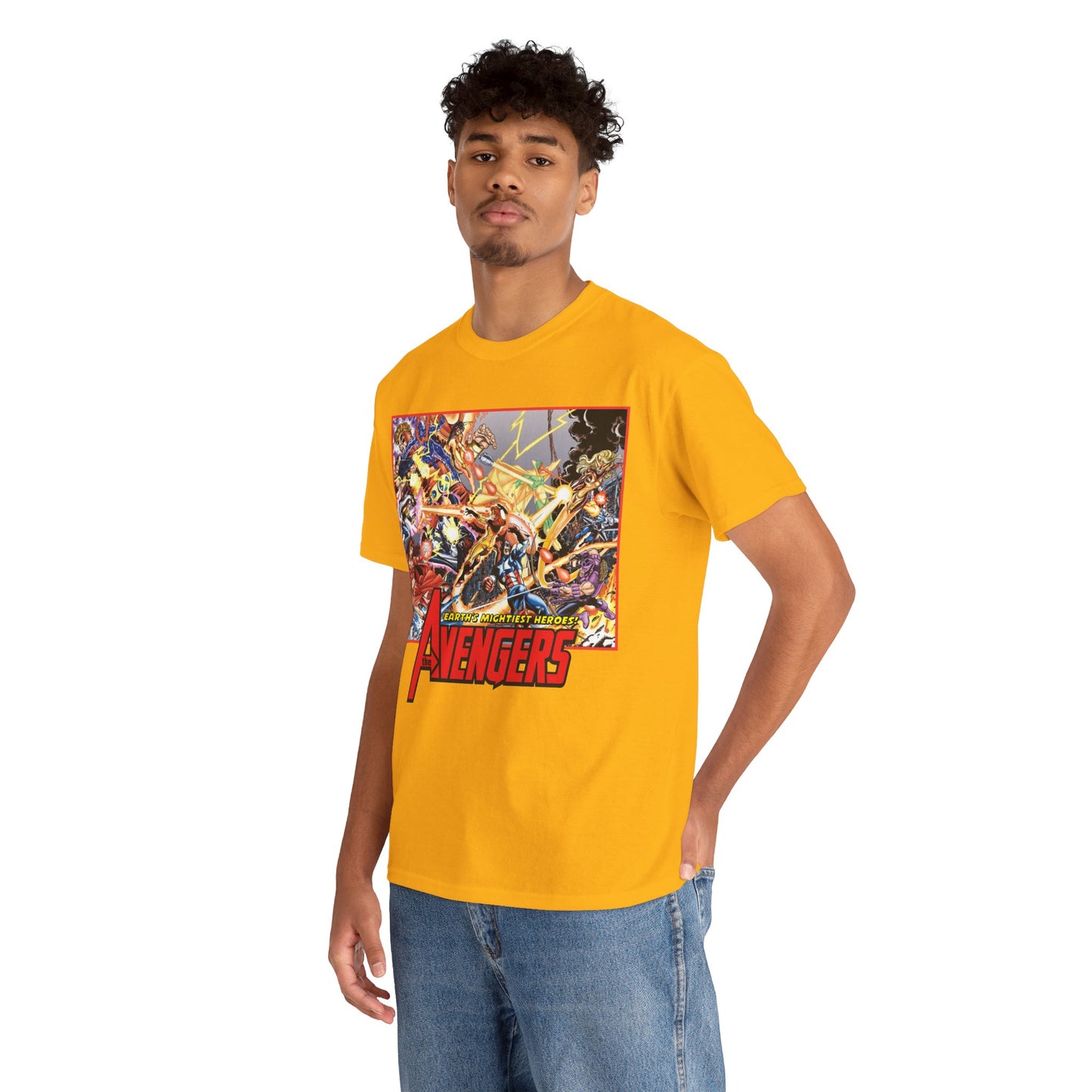 Avengers Vs Thunderbolts T-Shirt - George Perez Art - Captain America, Iron Man, Wonder Man, Scarlet Witch, Hawkeye, Citizen V, MACH-1, Techno, Atlas, Songbird - Marvel Comics