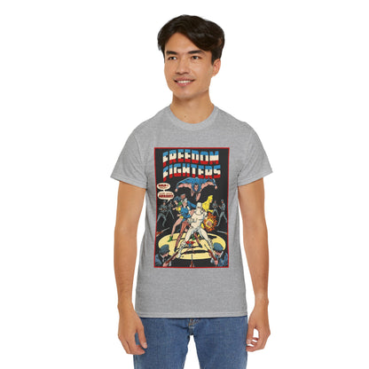 Freedom Fighters T-Shirt - 70s Series - Uncle Sam, The Ray, Phantom Lady, Doll Man, Black Condor, Human Bomb - DC Comics