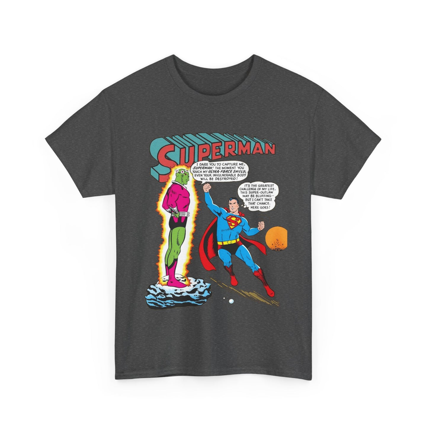 Superman T-Shirt - Curt Swan Art - Vs Brainiac- Silver Age 1st Appearance - DC Comics