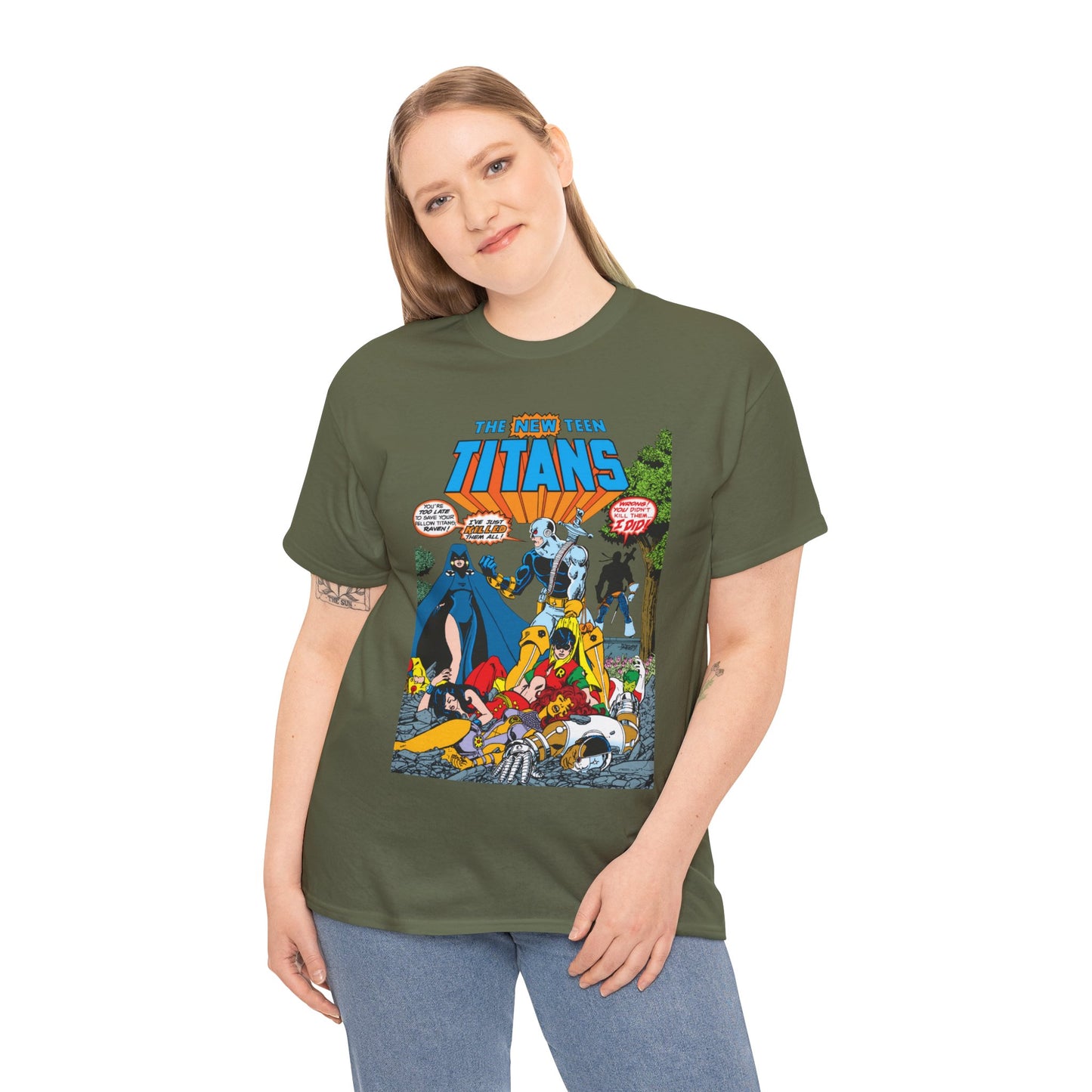 New Teen Titans T-Shirt - George Perez Art - #2 Cover Art - Deathstroke & Ravager - DC Comics