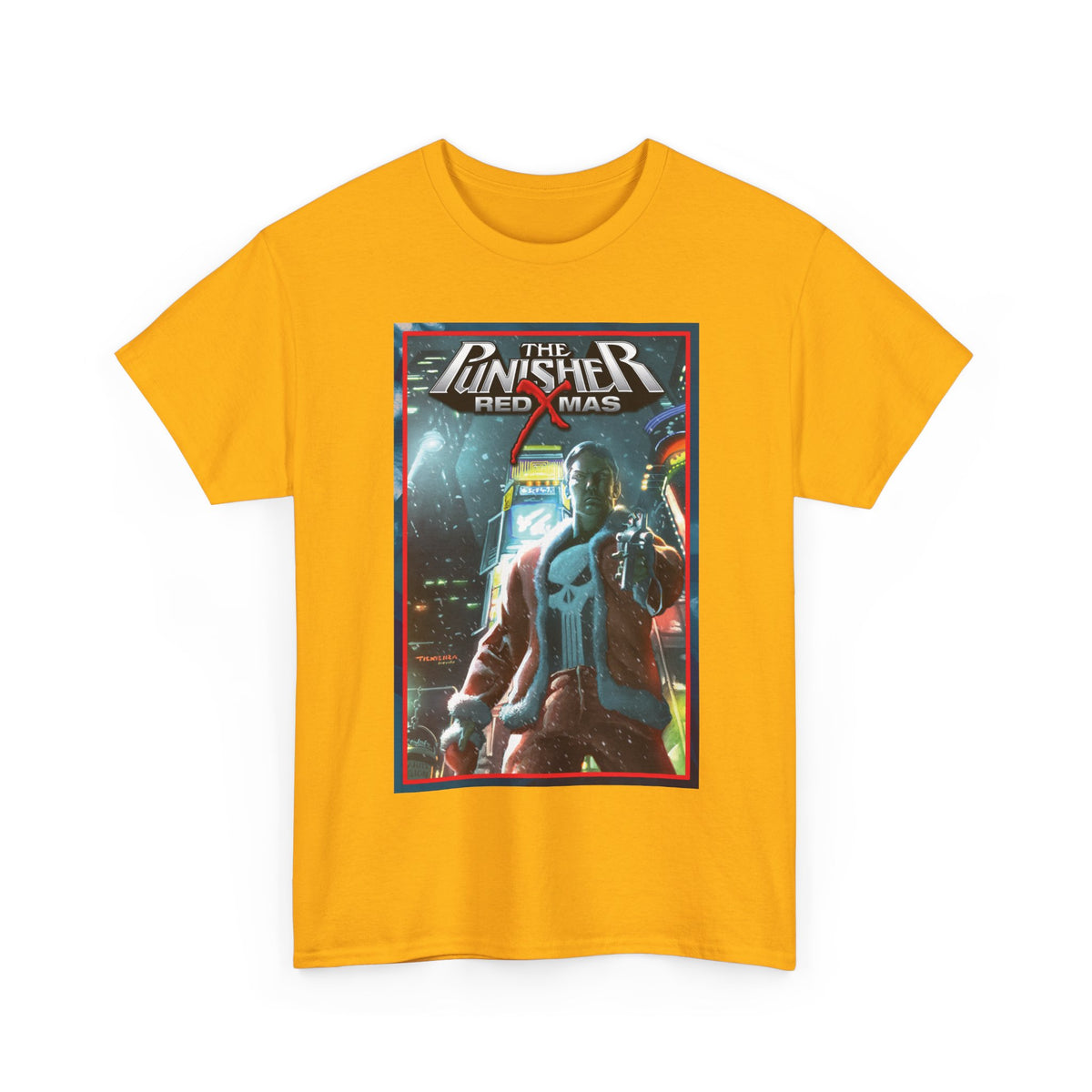 Punisher: Red Xmas T-Shirt - Mark Texeira Art - Marvel Comics