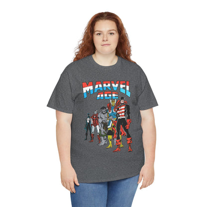 Marvel Age T-Shirt - Captain America, Thor, Incredible Hulk, Iron Man, Spider-Man - New Looks for the 80s