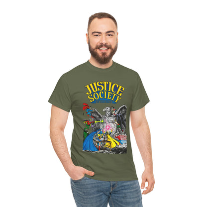 Justice Society T-Shirt - George Perez Art - Dr Fate, Atom, Spectre, Wonder Woman, Flash, Batman, Superman, Hawkman - JSA - DC Comics
